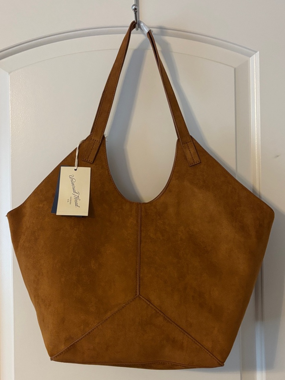 New Universal Thread Cognac Brown Suede-Style Tote